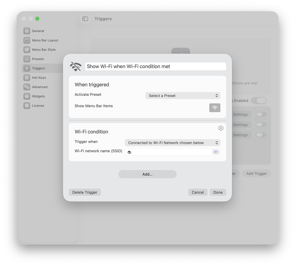 Automation triggers — Bartender 6